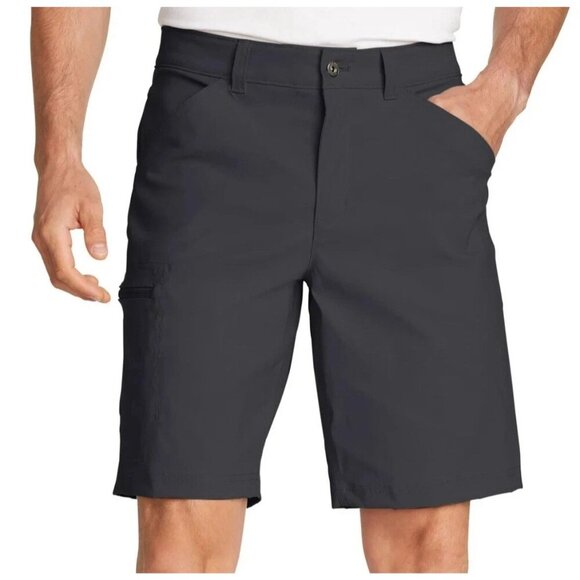NWOT Eddie Bauer Rainier 10” Tech Shorts Men’s 34 Cargo Outdoor Black - Picture 1 of 7